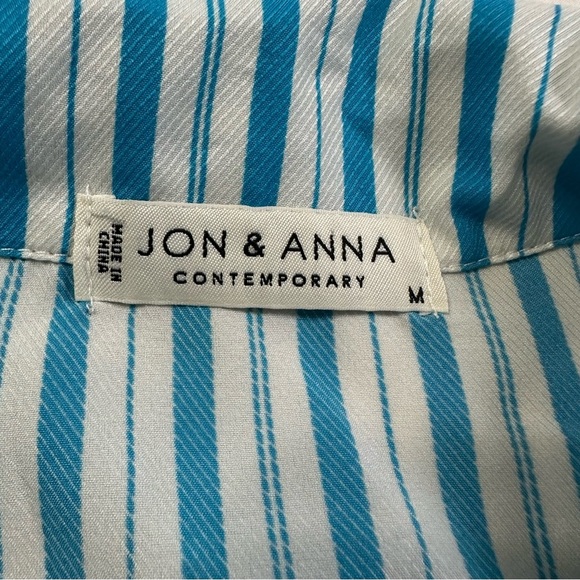 Jon & Anna Casual Striped Button-Up Contemporary Blouse - Picture 9 of 10